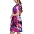 thumbnail image 4 of Lsque Mario Print Women's Casual Dress T-Shirt Summer Short Sleeve Scoop Neck Swing Dresses, 4 of 7
