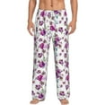 thumbnail image 1 of Kdxio Violets Flowers Pattern Men's Pajama Pants, Elastic Waist with Drawstring and Pockets, Comfortable Loungewear-X-Large, 1 of 6