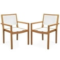 thumbnail image 1 of Costway Stackable Dining Chair Set of 2 with Wear-resistant Fabric & Breathable Backrest, 1 of 9