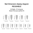 thumbnail image 3 of 24Pcs French Tips Press on Nails Long Almond Fake Nails 3D Star Colorful Strip Black Polka Dots False Nails Goth with Metal Rhinestone Design Glossy Glue on Nail Full Cover Acrylic Nail For Women, 3 of 7