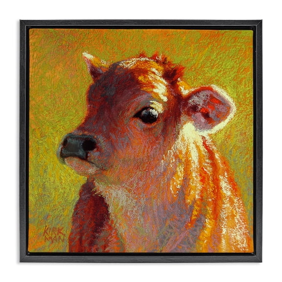Stupell Industries Eclectic Sunlit Calf Black Floating Frame Canvas Art, 18 x 18, by Rita Kirkman