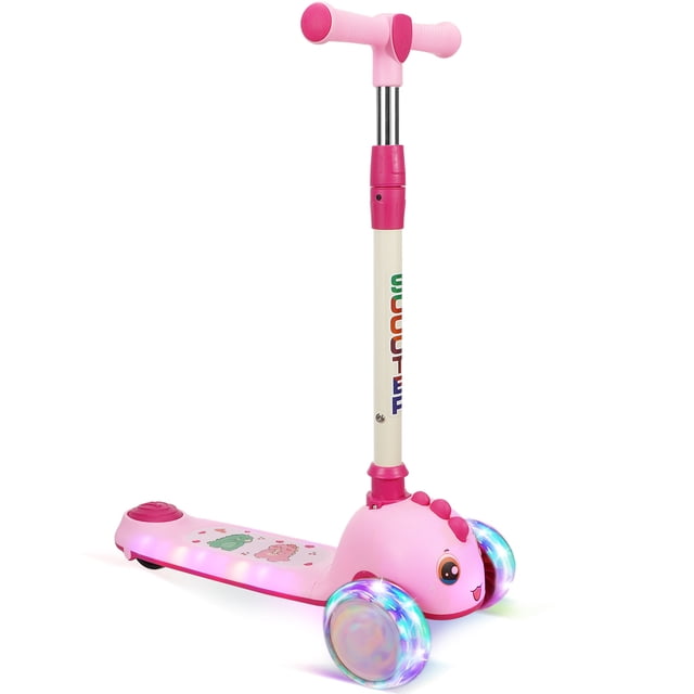 Patinete plegable para niños con manillar ajustable en altura y ruedas iluminadas. Patinete de tres ruedas para niños de 3 a 9 años. Juguete para jugar al aire libre.