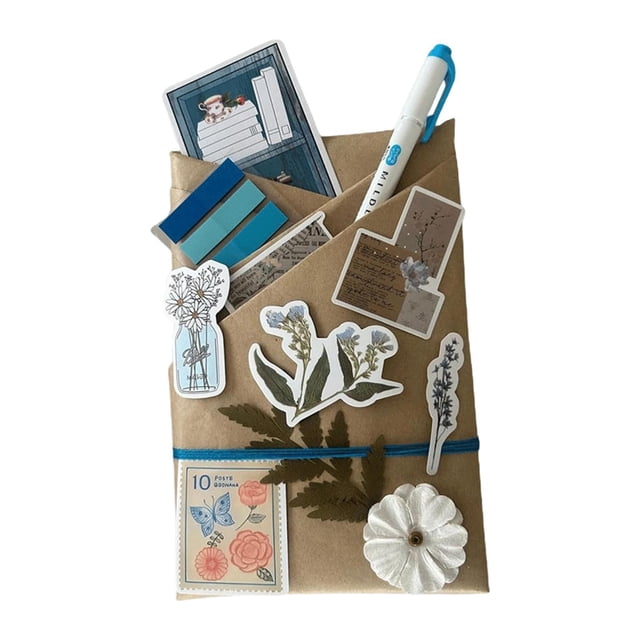 Fecha con un libro Book Decoración Portable Suministros de álbumes de recortes Pegatizas de libros para amigos de la fiesta Lectura Amantes Azul
