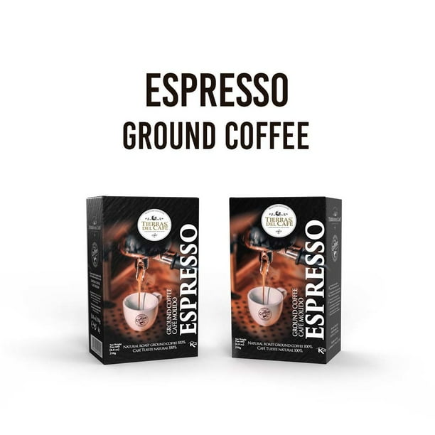 Premium Espresso Ground Coffee Brick Gourmet Dark Natural Roast 100