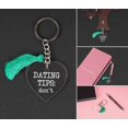 thumbnail image 4 of Inkdotpot Funny Keychain Dating Tips: Don'T Acrylic Engraved Keychain, 4 of 5