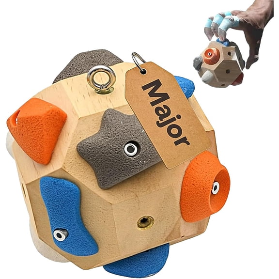 Handcrafted Boulder Block – 2026 Upgraded 3D Rock Climbing Finger Training Tool & Boulder Ball for Climbers