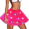 thumbnail image 2 of EHRWE Women's Skirt Glimmering Sequin Led Light Up Half Skirt Tutu With Starry Netting For Adults Sparkling Party Wear Festival Party Skirt, 2 of 4