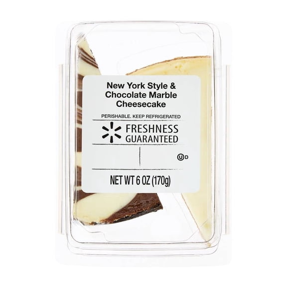 Tarta de queso Freshness Guaranteed estilo New York con mármol de chocolate 2 rebanadas