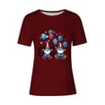 thumbnail image 3 of Tops de Ajuste Suelto para las Mujeres Sudadera Casual Impresa Manga Corta Cuello Redondo Superior, Poliéster, 3 of 7