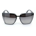 thumbnail image 1 of Womens Chic Horn RIm Style Inset Lens Squared Plastic Sunglasses Slate Silver Mirror, 1 of 4