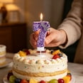 thumbnail image 6 of Number Birthday Candles, Purple Glitter Crown 0-9 Set Cake Topper Candles for Birthday Anniversary Milestone Party Dessert Decor, 6 of 6