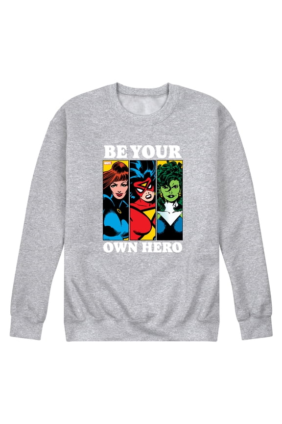 - Be Your Own Hero Marvel - Men's Long Sleeve Crew Fleece Sweatshirt