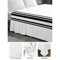 thumbnail image 5 of Full Size Flat Sheet Only, Black White Stripe, Soft Brushed Microfiber Bed Sheets, Abstract Geometric Hotel Quality Breathable Bedding Top Sheet, Easy Care, 81"x96", 5 of 9