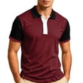 thumbnail image 2 of Garbnen Men's Polo Shirts Short Sleeve Collared Men's Golf Shirts Casual Color Block Breathable Business Sports Mens Workout Shirts L, 2 of 5