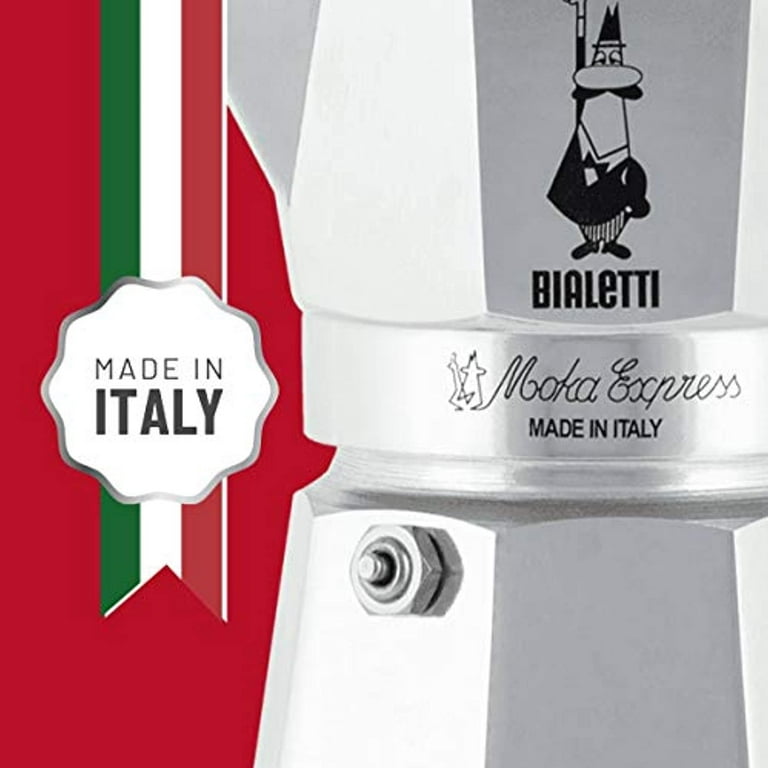 Bialetti - Moka Express: Iconic Stovetop Espresso Maker, 9 Cups (14 Oz -  420 Ml), Aluminium, Silver & Stainless Steel Plate, Heat Diffuser Cooking