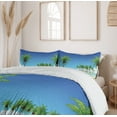thumbnail image 6 of Ambesonne Fiji Duvet Cover Set, Coconut Trees in the Ocean, 2-Calking, Azure Blue Multicolor, 6 of 7