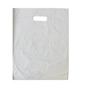 12" x 15" White Plastic Merchandise Bags -Retail Shopping Bags (120 Pack)