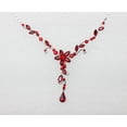 thumbnail image 3 of Faship Gorgeous Red Rhinestone Crystal Floral Necklace Earrings Set, 3 of 5