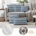 thumbnail image 6 of Blue Striped Outdoor Waterproof Pillow Covers, Farmhouse Vintage Stripe Decorative Square Throw Pillowcase Sofa Cushion Sham for Patio/Couch/Chair, 18"x18" 2 Pack, 6 of 8