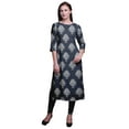thumbnail image 1 of Bimba Kurta à Manches 3/4 Imprimée Kurti Droite Vêtements d'Été pour Femmes, 1 of 6