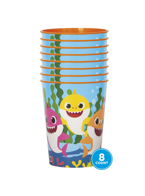 Baby Shark Plastic 16oz Cups, 8ct
