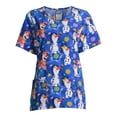 thumbnail image 6 of Scrubstar Disney "Olaf Flakes" Women's V-Neck Print Scrub Top, 6 of 6