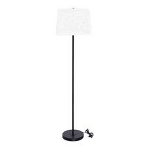 Your Zone Black Metal Stick Floor Lamp With White Shade Com Your Zone Black Metal Stick Floor Lamp, Black Metal Floor Lamp With White Shade