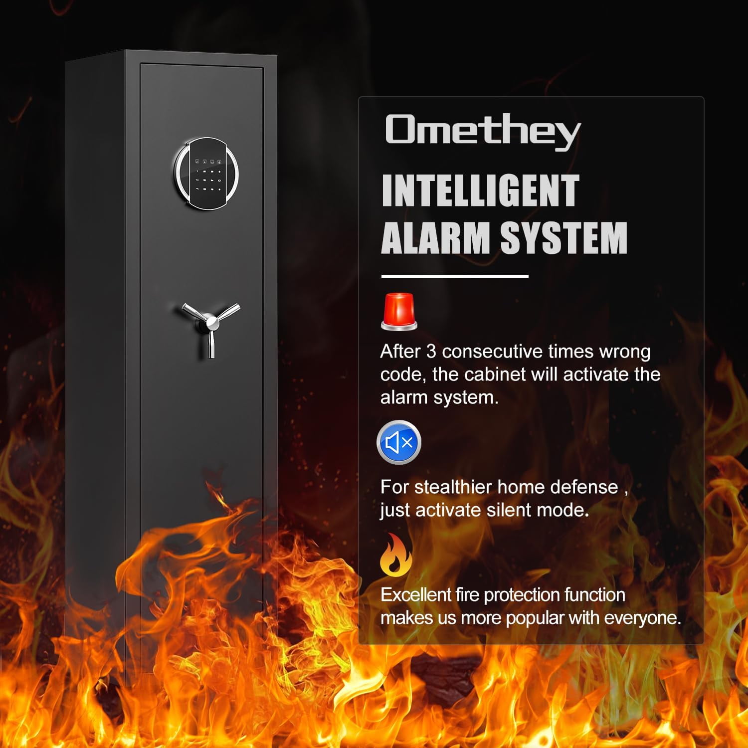 4-5 Gun Safe, Gun Safe with LCD Screen Keypad and Silent Mode, Gun Safe for Home Pistols with 3 Adjustable Gun Slots and 3 Metal Storage Box
