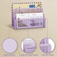 thumbnail image 4 of Mail Organizer for Desk, 3-Slot Mesh Metal Mail Holder countertop, Letter Holder, Office Desktop Envelope and Document Storage Rack (Purple), 4 of 12