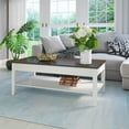 thumbnail image 3 of Twin Star Home Two Tone Modern Farmhouse Coffee Table in Old Wood White, 3 of 14