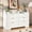 White, variant on 6 Drawer Dresser, Wide Wood Chest of Drawers with Power Outlet Fluted Panel, Bedroom, Living Room