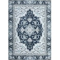 thumbnail image 2 of Lumiparty Washable Vintage Floral Area Rug 5x7- Non-Slip Print, Non-Shedding, Soft Foldable Carpets for Dining Room, Bedroom, Living Room, Kitchen Entryway, Blue, 2 of 7