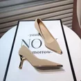 thumbnail image 2 of Tacones altos de mujer de estilo francés de moda Nueva colección de otoño 2024 Zapatos de tacón bajo con punta de metal para uso diario profesional, 2 of 4