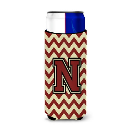 

Carolines Treasures CJ1061-NMUK Letter N Chevron Maroon and Gold Ultra Beverage Insulators for slim cans Slim Can