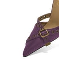 thumbnail image 2 of XYD Women Crossover Strap Grommets Mules Stiletto High Heel Pointed Closed Toe Slip On Sandals Daily Dress Shoes Size 6 Purple, 2 of 4