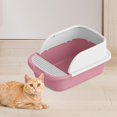 thumbnail image 4 of Cat Litter Box No Odor Splashproof Cat Toilet Bedpan, Open Top Pet Litter Tray, Pets Supplies for Rabbit, Small Pets 45x30x18cm Pink, 4 of 8