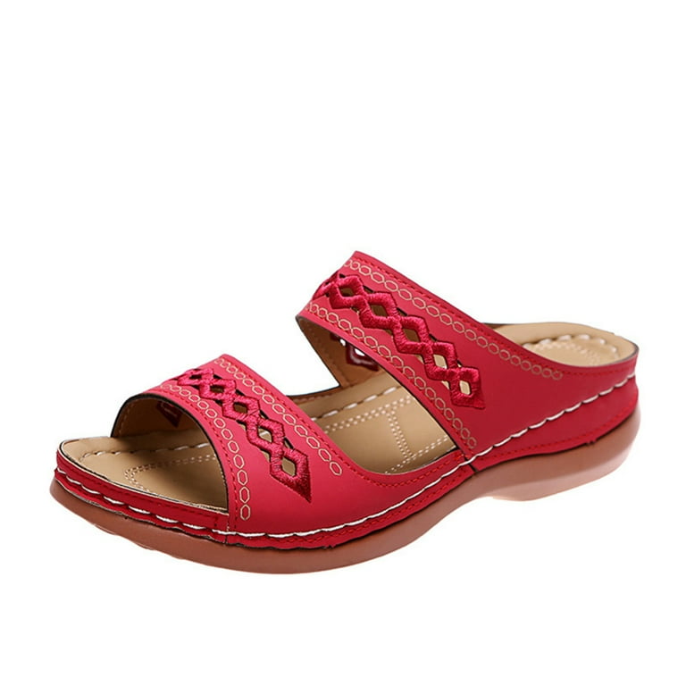 Red orthopedic shop sandals