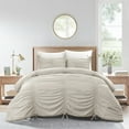 thumbnail image 1 of Grace Living Elyjah Polyester Comforter Set - Ruched Ruffle Pleated, Elegantly-styled, 1 of 5