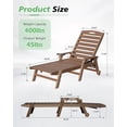 thumbnail image 2 of BACKYARD BEAUTIFUL Outdoor Chaise Lounge , HDPE Pool Lounger with Adjustable Reclining Backrest for Poolside, Backyard & Sunbathing, Brown, 2 of 8