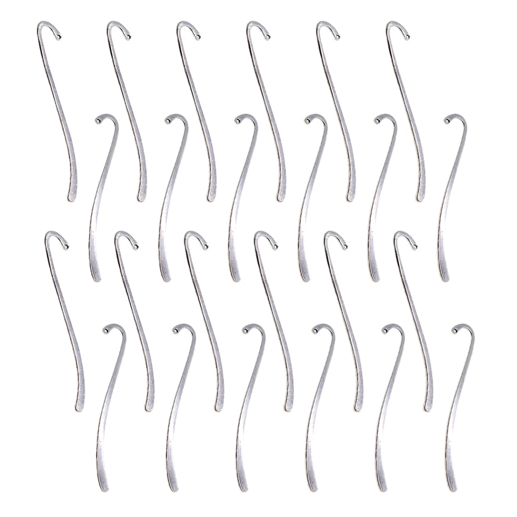 24 Pcs of Hook Bookmark Zinc Alloy Jewelry Making Book Mark Office