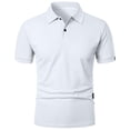 thumbnail image 4 of Taqqpue Golf Shirts for Men Solid Color V Neck Button Short Sleeve T-Shirt Moisture Wicking Quick Dry Active Gym Workout Blouse Tops, 4 of 4