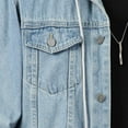 thumbnail image 5 of Xuniizn Denim Jacket Men, Relaxed Button Down Detachable Hooded Jean Jacket with Pockets, Soft Cozy Outdoor Casual Jackets, XS-3XL, 5 of 7