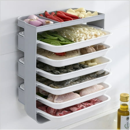 

1pc Wall-Mounted Multi-layer Kitchen Rack Domestic Hot Pot Portable Storage Rack With Trays Fantastic Storage Rack