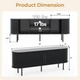 thumbnail image 2 of Hassch 58" TV Stand with 2 Sliding Doors, Media Console Table with Storage for TVs up to 65", Entertainment Center for Living Room, Black, 2 of 2