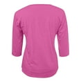 thumbnail image 5 of Classic Women's T-Shirts Solid V Neck 3/4 Sleeve Casual Loose Tops for Everyday Wear and Outfits, 5 of 5