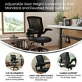 thumbnail image 2 of Mid-Back Black Mesh Ergonomic Drafting Chair with Adjustable Foot Ring and Flip-Up Arms, 2 of 9