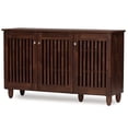 thumbnail image 3 of Bowery Hill Armoire à Chaussures Moderne en Bois à 3 Portes Finition Brun Foncé, 3 of 6