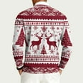 thumbnail image 4 of Homeyce Men's Christmas Crewneck Sweaters Long Sleeve Soft Knitted Sweaters Christmas Reindeer Snowflake Soft Cute Ugly 2025 Novelty Christmas Sweater Christmas Pattern Xmas Pullover Tops,Red 4XL, 4 of 6