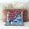 thumbnail image 3 of Tree Oil Duo Throw Pillow with Removable Cover in Sky Blue Pink 16x16, 3 of 5