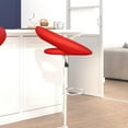 thumbnail image 2 of Contemporary Red Vinyl Rounded Orbit-Style Back Adjustable Height Barstool with Chrome Base, 2 of 9